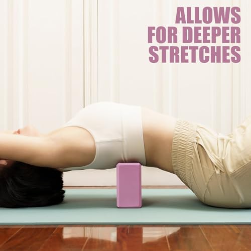 Septo 2 Pcs Yoga Blocks, 9x6x3 Inch Foam Blocks for Pilates - color: Pink