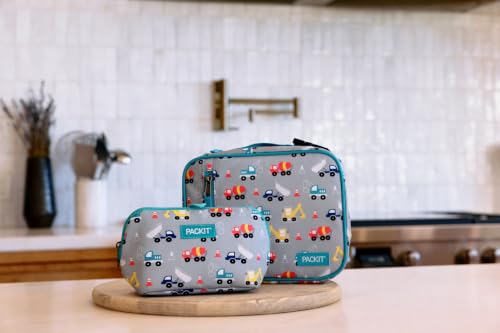 PackIt Freezable Classic Lunch Box, Construction Trucks - color: Construction Trucks