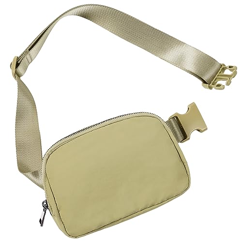 ODODOS Unisex Mini Belt Bag with Adjustable Strap Small Fanny Pack for Workout Running Traveling Hiking, Khaki Green - color: Khaki Green