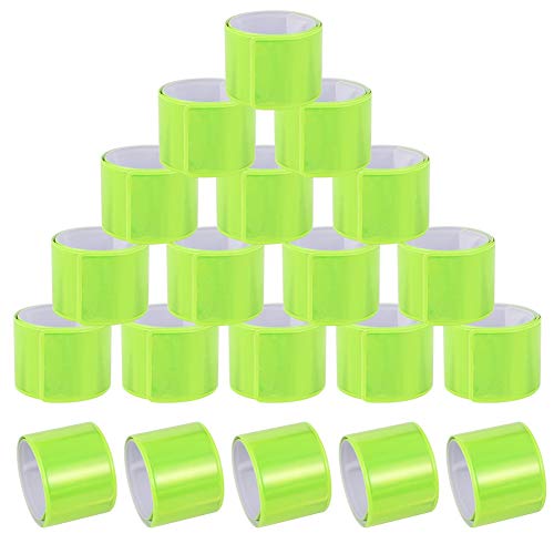 20 Pcs Reflector Snap Bands Fluorescent Slap Armbands