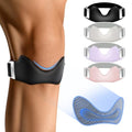 Silicone Patellar Tendon Support Strap 2 Pack, Adjustable Non-Slip Patella Band Stabilizer Knee Brace for Running, Hiking, Jumpers Knee, Tendonitis, Basketball, Volleyball, Squats - color: Black