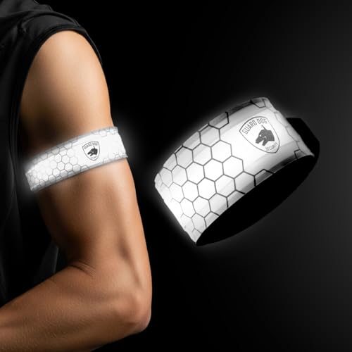 SlapLite Rechargeable LED Armband, Reflective Running Lights for Runners, Reflective Safety Gear Women, Men for Running, Walking, Cycling at Night, High Visibility Arm Band, Fits-All - color: White
