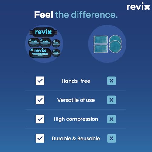 REVIX Ice Packs for Injuries, 5 Pack Hot & Cold Gel for Knee & Back - style: Black-5 Pack