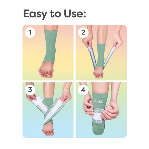 ZenToes Ankle Support Brace, Adjustable Stabilizer Wrap (One Size) - color: Green, size: One Size
