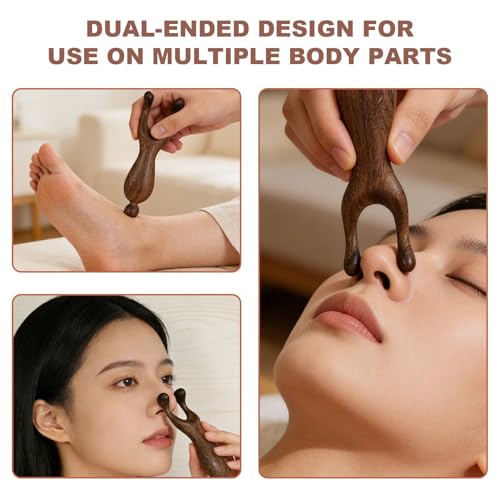 Sandalwood Nose Gua Sha Tool Wooden Meridian Acupoint Massager