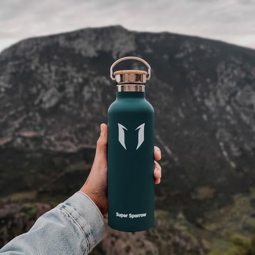Super Sparrow Stainless Steel 500ml Vacuum Insulated Water Bottle - BPA Free - Gym, Travel, Sports - color: Jade, size: 16.9 Ounces