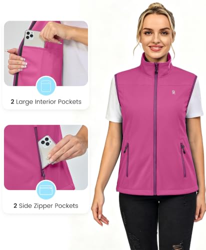 Little Donkey Andy Women's Lightweight Softshell Vest - color: Rose, size: XX-Large
