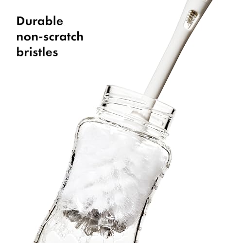 OXO Tot Baby Bottle Brush with Nipple Cleaner, Gray - color: Pebble