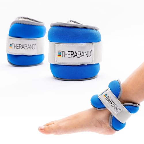 THERABAND Ankle Weights, Leg Weight, Wrist, Cuff, 2.5 lb, 2-Piece Set, Blue - size: Level 3 / 2.5lb