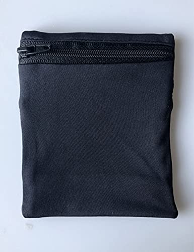 Pocket Wrist Wallet Purse for Women Men Quick Dry Zippered Wrist Pouches Wristband with Phone Holder for Running, Walking, Hiking, Jogging, Travel, Sports (Black)