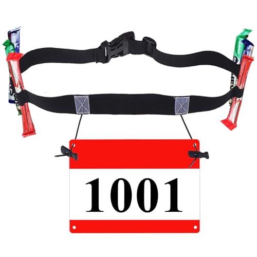 Triathlon Race Belt Triathlon Race Bib Belt for Runners Number Holder - color: Race Belt - Black
