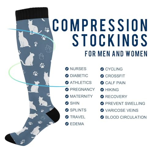 Wusikd Cute Penguin Compression Socks for Women and Men Circulation Long Socks for Athletic Running 1 - color: Multi 2
