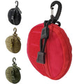 1000D Laser Cut Coin EDC Pouch Change Purse Tactical Round Zipper Bag - color: RED