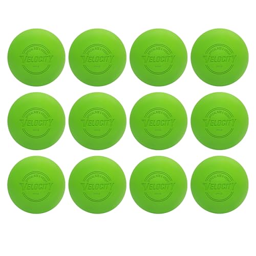 Velocity Lacrosse Balls - 1, 2, 3, 6, 12, 18, 24, 36, 60 and 120 Packs - for Practice, Official NFHS and College Approved Size - color: Lime Green, size: 12 Balls, style: Practice Ball