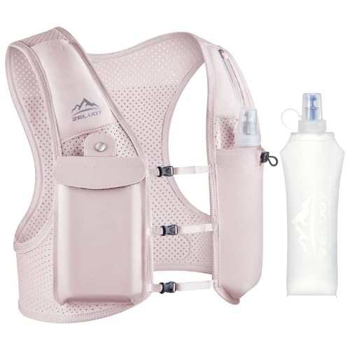 Zelvot Running Vest for Women Men, Touchscreen Phone Pocket - color: Pink, size: X-Small-Small