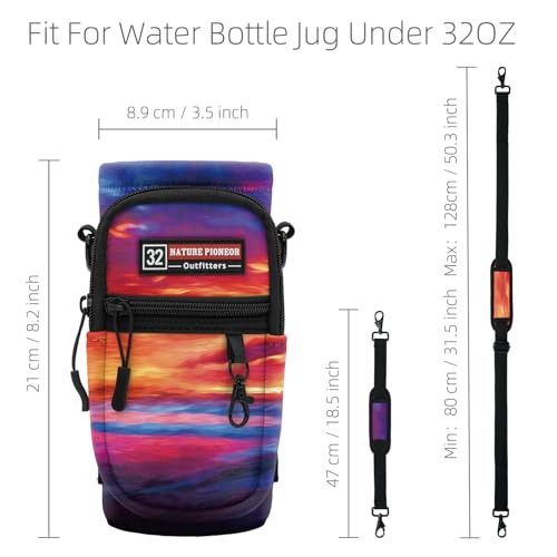 NATURE PIONEOR Water Bottle Holder with Strap for 25oz/32oz/40oz/64oz