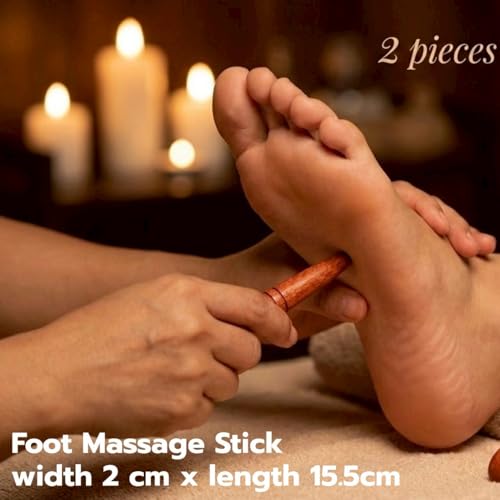 Lungcha 6 Types, 7 Piece Set Traditional Thai Massage Reflexology Wooden Stick Tool (Set of 6 Types Full Body Massage)