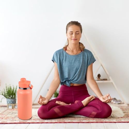 Lid for Hydro Flask 32 40 oz Wide Mouth, Replacement Lids Compatible with Hydro Flask Wide Mouth Water Bottle, Top Spout Lid with Handle, Wide Mouth Lid Chug Cap Accessories - color: Hibiscus - 1 Pack