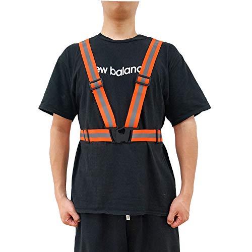 Safety Vest with 5 Pack,Reflective Belts Provides High Visibility for Men and Women,Ultralight and Comfy for Walking - color: Orange