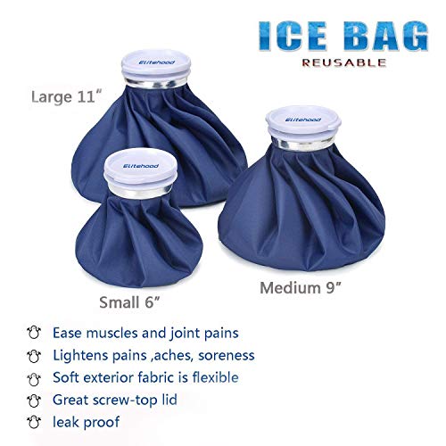 elitehood Reusable Ice Bags for Injuries, Refillable Ice Pack Hot Water Bag