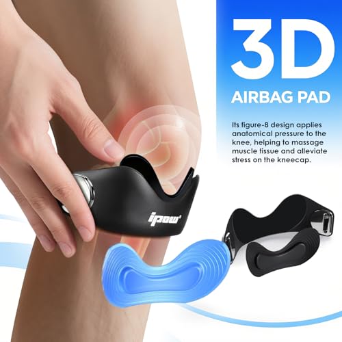 IPOW Silicone Patellar Tendon Support Strap Adjustable Non-Slip Patella Band Support Knee Brace for Hiking, Running, Jumpers Knee, Tendonitis, Basketball, Squats - color: black 2025