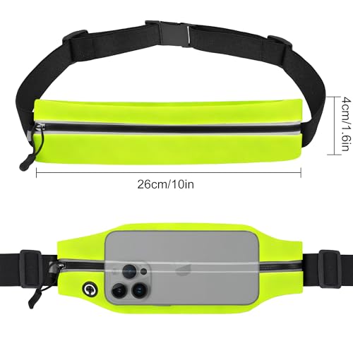 Running Belt Fanny Pack Men and Women Slim Running Bag Money Belt - color: Kelly Green