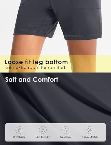 Women's 6"/9" Shorts with Zipper Pocket - color: 6″-dark Grey, size: 3X-Large