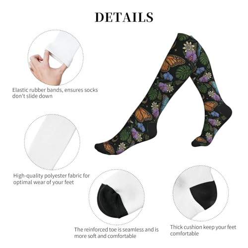 Witchy Moth Compression Socks For Women Men - color: Butterfly Moon