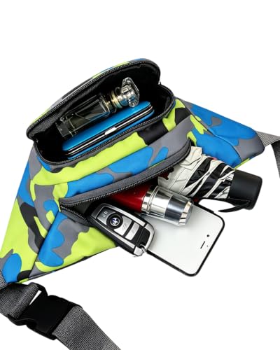 AIBEARTY Fashion Fanny Pack Small Checkered Waist Pack Belt Waist Bag Pack Pouch with Adjustable Strap for Sport Running,Camping,Trip - color: Camouflage 03