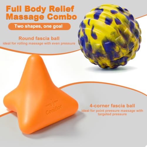 Manual Trigger Point Massager Ball–Deep Tissue Massage Tool - color: Vibrant Orange