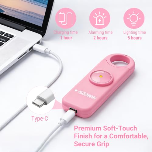 Rechargeable Personal Safety Alarm for Women - color: Baby Pink