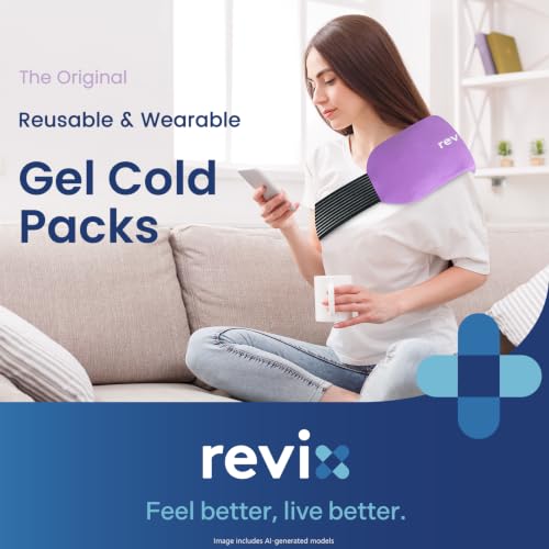 REVIX 2-Pack Ice Packs for Injuries, Reusable Hot & Cold Gel Wraps - color: Purple, size: Large 12 x 6 Inch