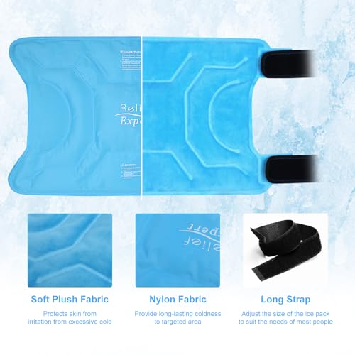 Relief Expert Knee Ice Pack Wrap Around Entire Knee, Large Ice Pack for Leg Soothing Discomfort, Reusable Ice Wraps with Cold Compress for Musclar Relaxation, Post-Workout Recovery,XXXL - size: XXXL