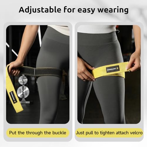 MANUEKLEAR Non-Slip Blood Flow Restriction Bands, BFR Booty Bands for Women - color: Yellow