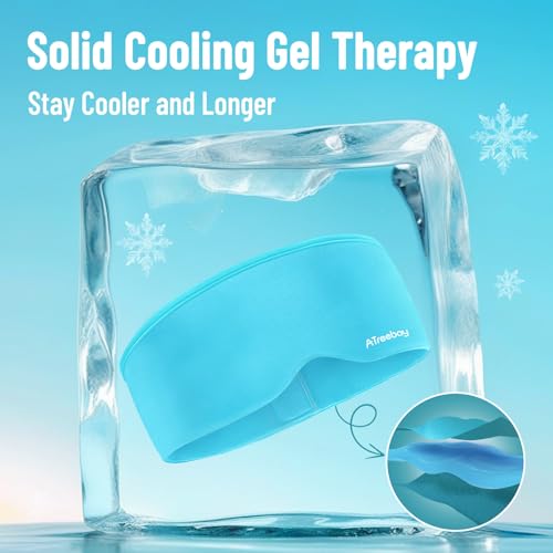 Cooling Eye Mask, Cold Eye Mask for Puffiness, Reusable Ice Eye Masks for Dark Circles And Puffy Eyes, Relieve Your Migraines and Headaches with Gel Eye Masks Therapy, Long-Lasting Comfort, Light Blue - color: Light Blue