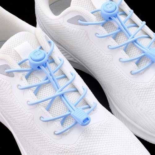 RJ-Sport Tieless Elastic Shoe Laces for Adults and Kids - color: Number 017 - Baby Blue