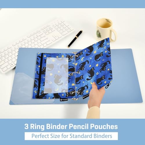 Cat Pencil Pouches for 3 Ring Binder 2 Pack - color: Cat