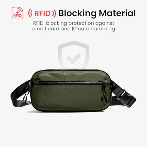 tomtoc 3.5L X-Pac Sling Bag with RFID Blocking Crossbody Pack for Men Women - color: X-Pac Olive, size: 3.5L