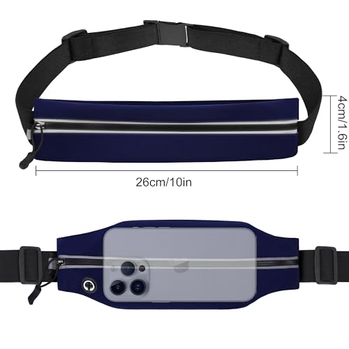 Running Belt Fanny Pack Men and Women Slim Running Bag Money Belt - color: Blue