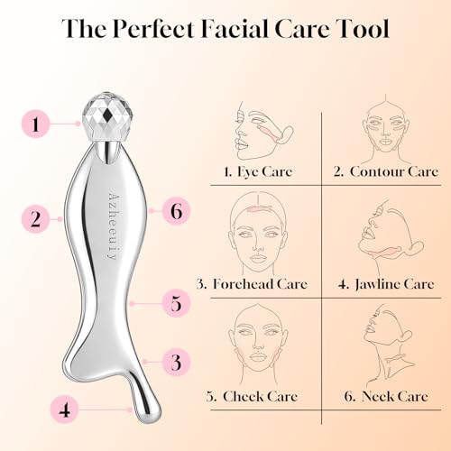 4-in-1 Stainless Steel Gua Sha Tool, Face Eye Massage Roller with Gift Box