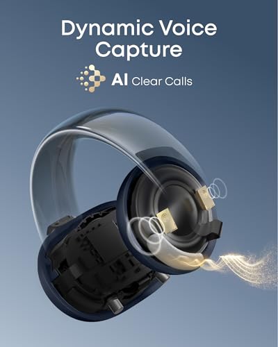 Soundcore AeroClip by Anker Open Ear Earbuds, Clip On Earbuds, Open Ring - color: Glacier Blue