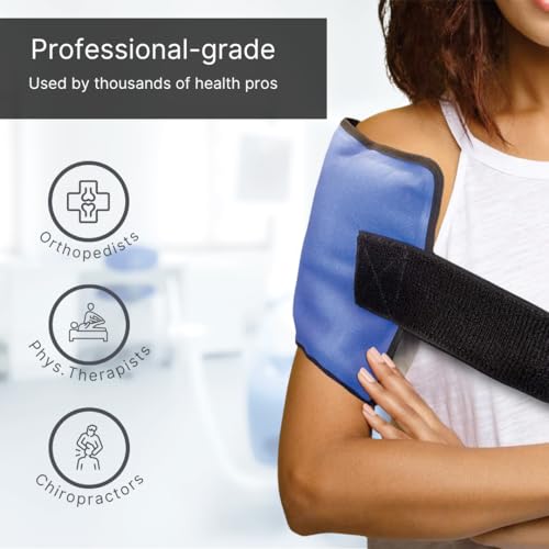 FlexiKold Ice Packs for Injuries Reusable with Straps – Cold Compress Gel Cold Pack, Ice Pack for Knee, – Flexible Medical Ice Wrap for Back, Shoulders, Legs, Muscle Pain – Standard – 2 Pk - style: Large 2-Pack