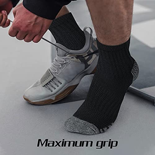 Iseasoo Ankle Compression Socks for Women Men, 5 Pairs Copper Running Socks - color: A03 - Black, size: Small-Medium