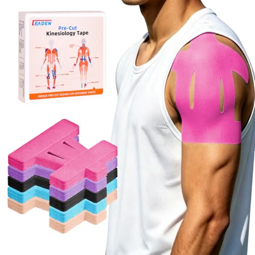 Precut Kinesiology Tape for Shoulder, 10 Pcs, Pink - color: Pink, size: 10 Pcs