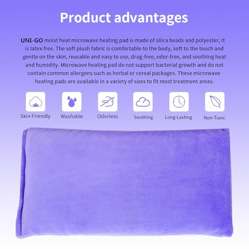 UNI-GO Silica Beads Microwave Heating Pad, Violet, 6"x12" - color: Violet-6"x12"