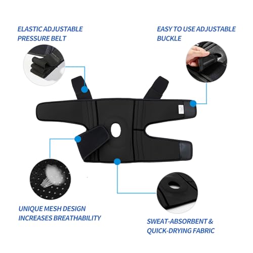 DOUFURT Knee Brace for Men & Women, Side Stabilizers & Patella Gel Pads - color: Black, size: Large