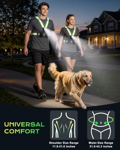 Viccux 500LM & 360° Visibility Running Lights for Runners with Waist Pack