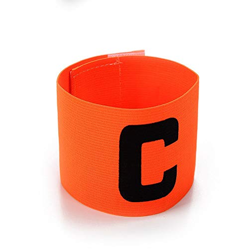 6 Pieces Elastic Soccer Captain Armband Adjustable Football Basketball Player Bands for Adult Youth - color: Orange