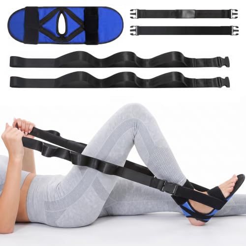 Knee Recovery Strap for Post-Surgery Rehab - Recover from Knee Replacement, ACL, MCL- Physical Therapy Aid for Bed Mobility, Seniors & Elderly, Foot & Calf Stretcher for Plantar Fasciitis