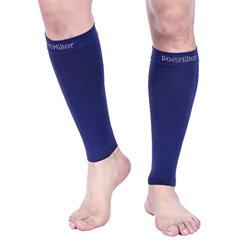 Doc Miller Compression Calf Sleeve for Men & Women, 20-30mmHg - color: Dark Blue, size: Small REGULAR